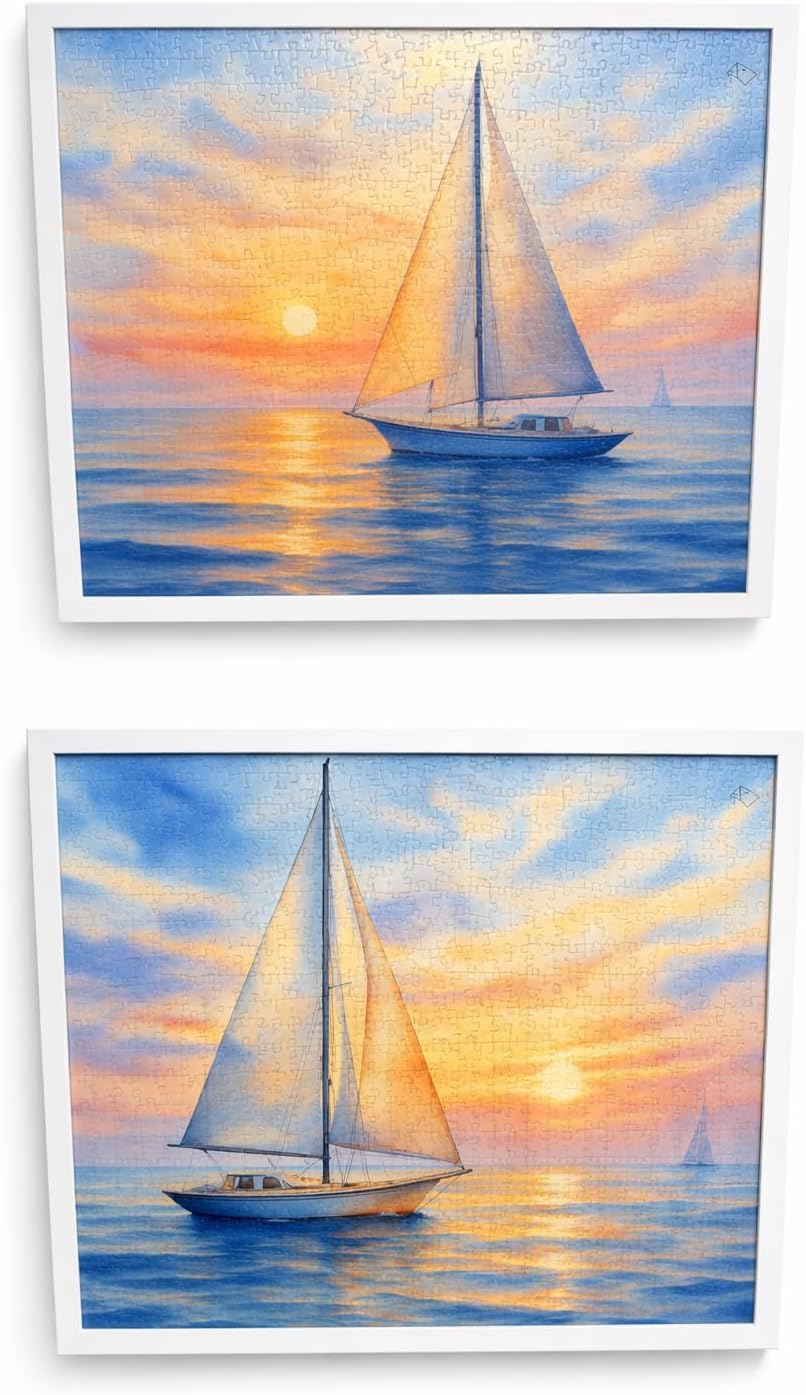 1000 Piece Puzzle for Adults – Dual Challenging Sunset Drift Puzzles Mixed Together – Premium Jigsaw Puzzle Challenge in One Box – Difficult Puzzle Gift for Adults