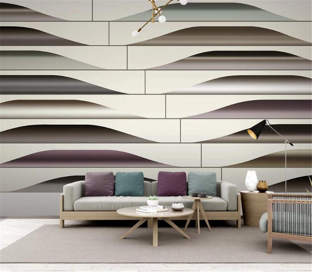 Papier peint d'art personnalisé 3D à lignes géométriques pour une décoration premium
