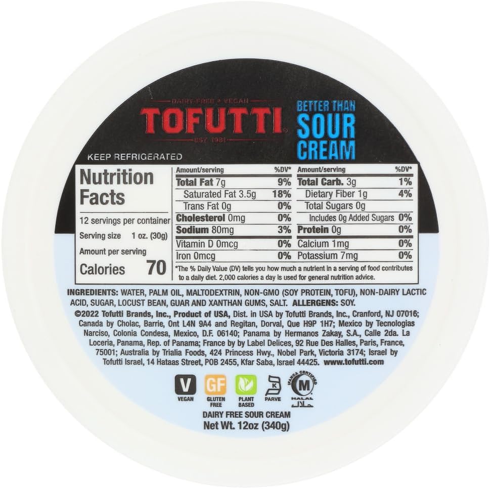 Tofutti Tofutti Sour Supreme Better Than Sour Cream Non Hydrogenated, , 12 Ounce (Pack of 12)