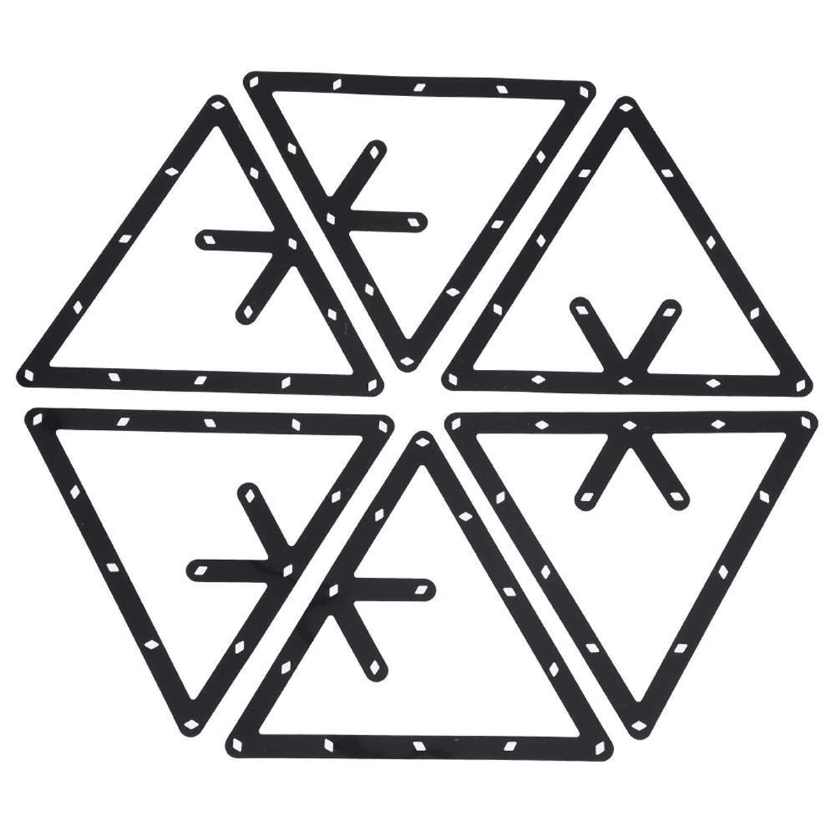 Magic Rack PRO Set da 6 Triangoli da Biliardo Preciso Durevole 8 9 10 Palle