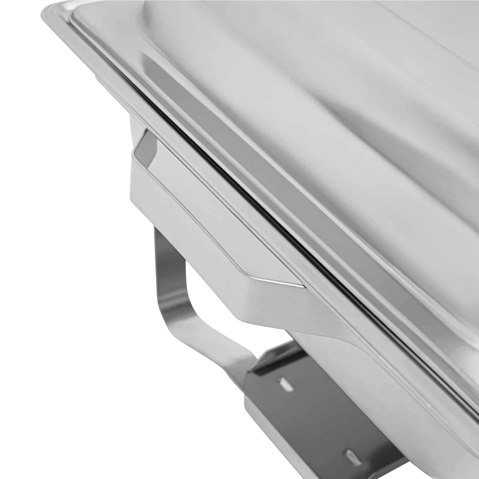 Edelstahl Chafing Dish Set, Warmhaltebehälter Rechteck Speisewärmer, Wärmebehälter mit Griffe und Deckel, für Buffet Catering, Partys, Bankett, Silber, 60 x 34.5 x 30 cm (Dreifach (5L))