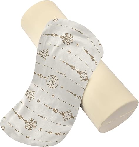 Miniatura 4 de JUNZAN Christmas Gold Bolster Pillow Insert Therapeutic Neck Roll Pillow Small Round Pillows for Legs Support Pillow Pillow Roller