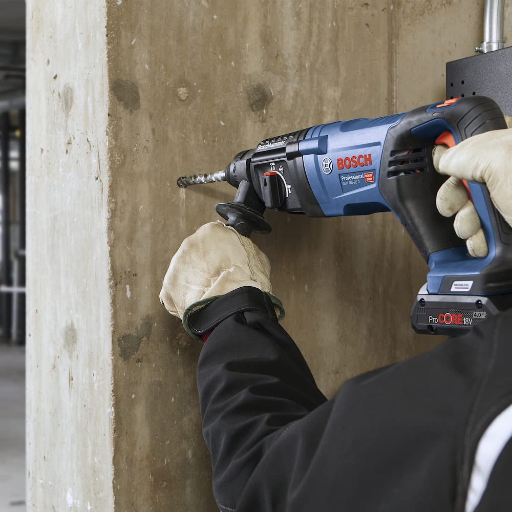 Bosch Professional 18V System martillo perforador a batería GBH 18V-26 D (incl. empuñadura auxiliar, profundidad retráctil, paño de limpieza, sin batería/cargador)
