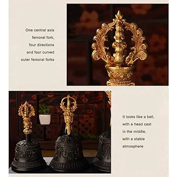 Amazon.co.jp: チベットの金剛杵の鐘ネパール手作り5コバルトの