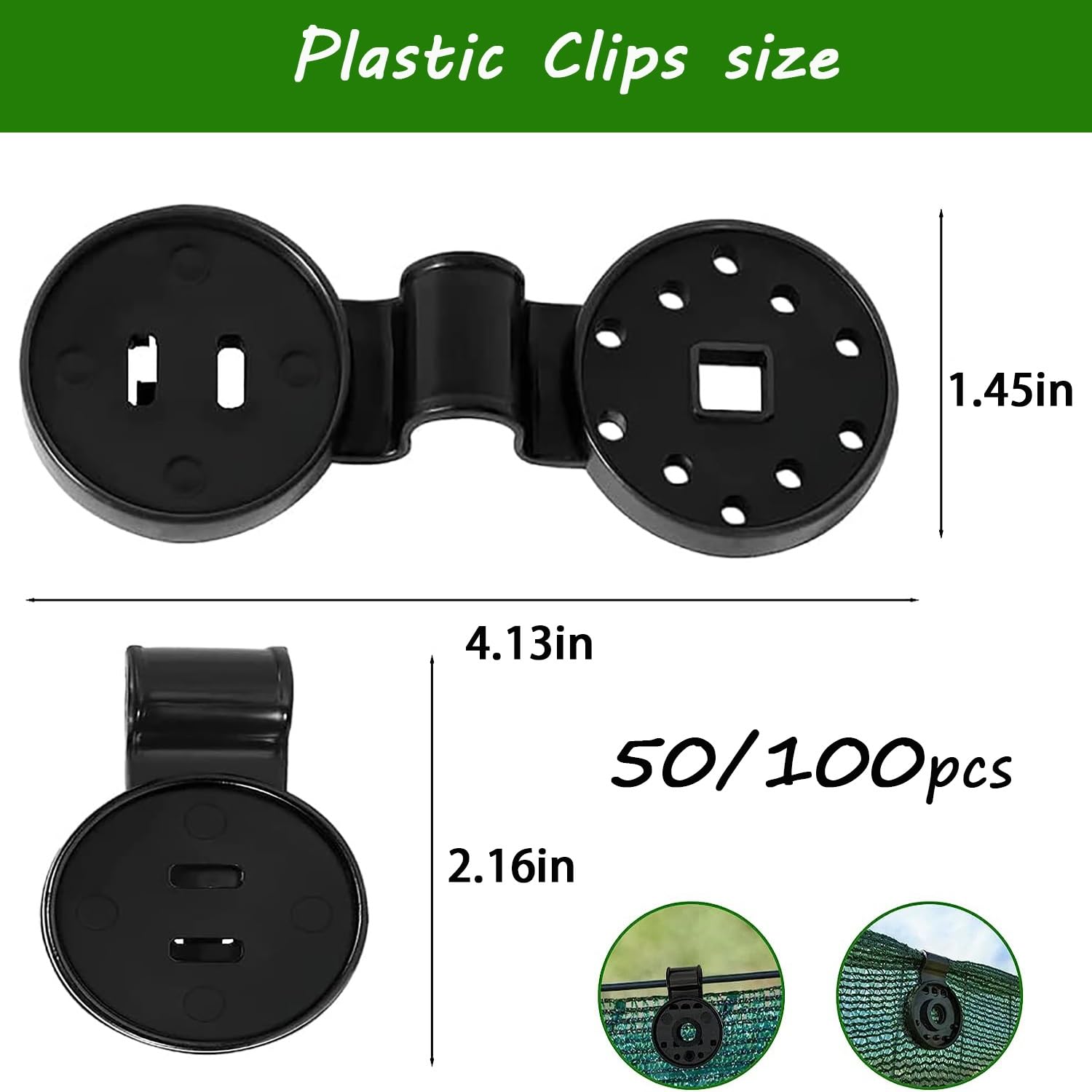 Paño de sombra Heavy Duty Lock Grip Reutilizable Heavy Duty Shade Cloth Lock Grip Clips A prueba de viento Toldo Abrazadera Grip for red de jardín Red antipájaros, red parasol ( Size : Large(50pcs) )