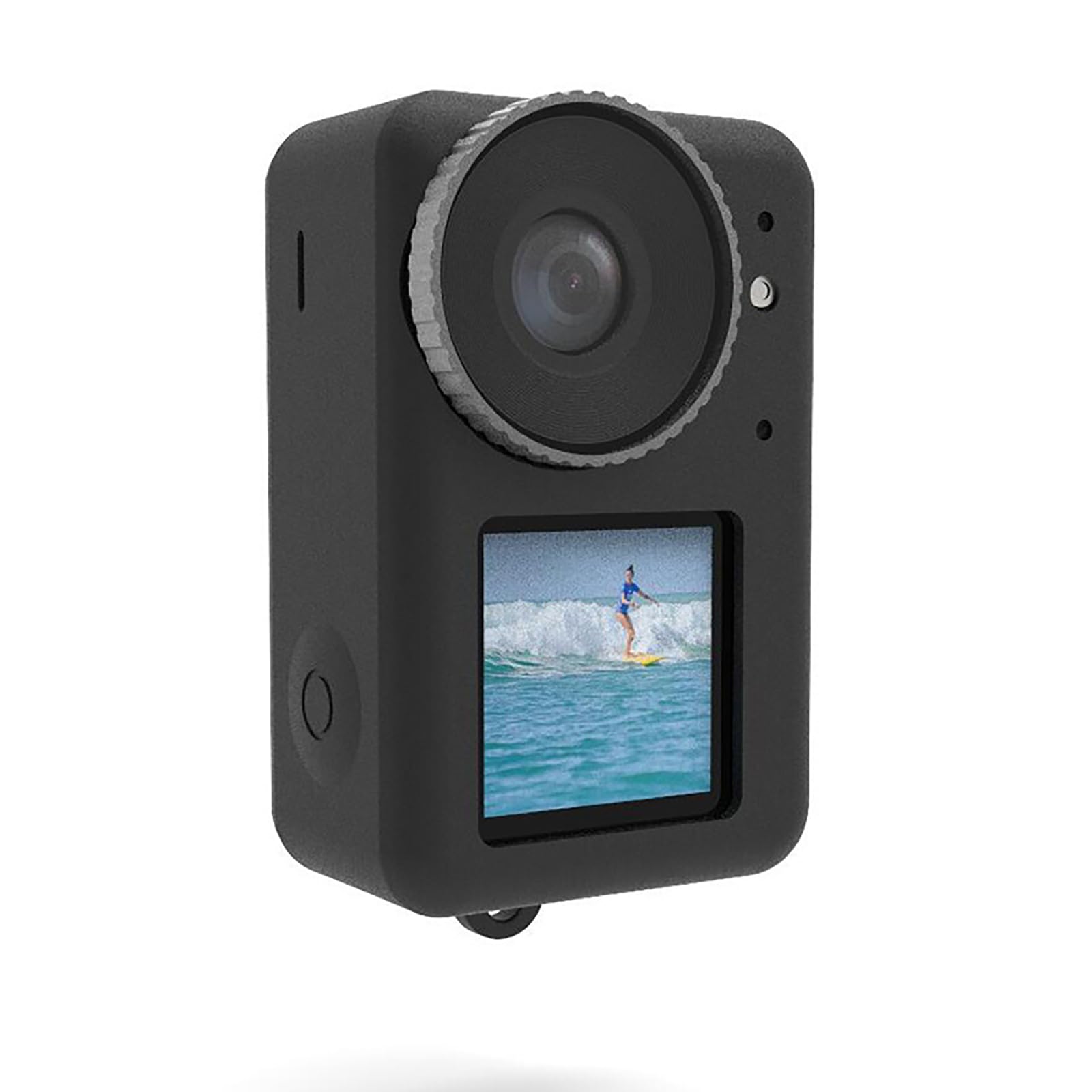 Siliconen beschermhoes voor DJI Osmo Action 4/3 zachte hoes huid met lensdop Osmo 3 anti-schraap anti-val beschermer actiecamera accessoires ( zwart