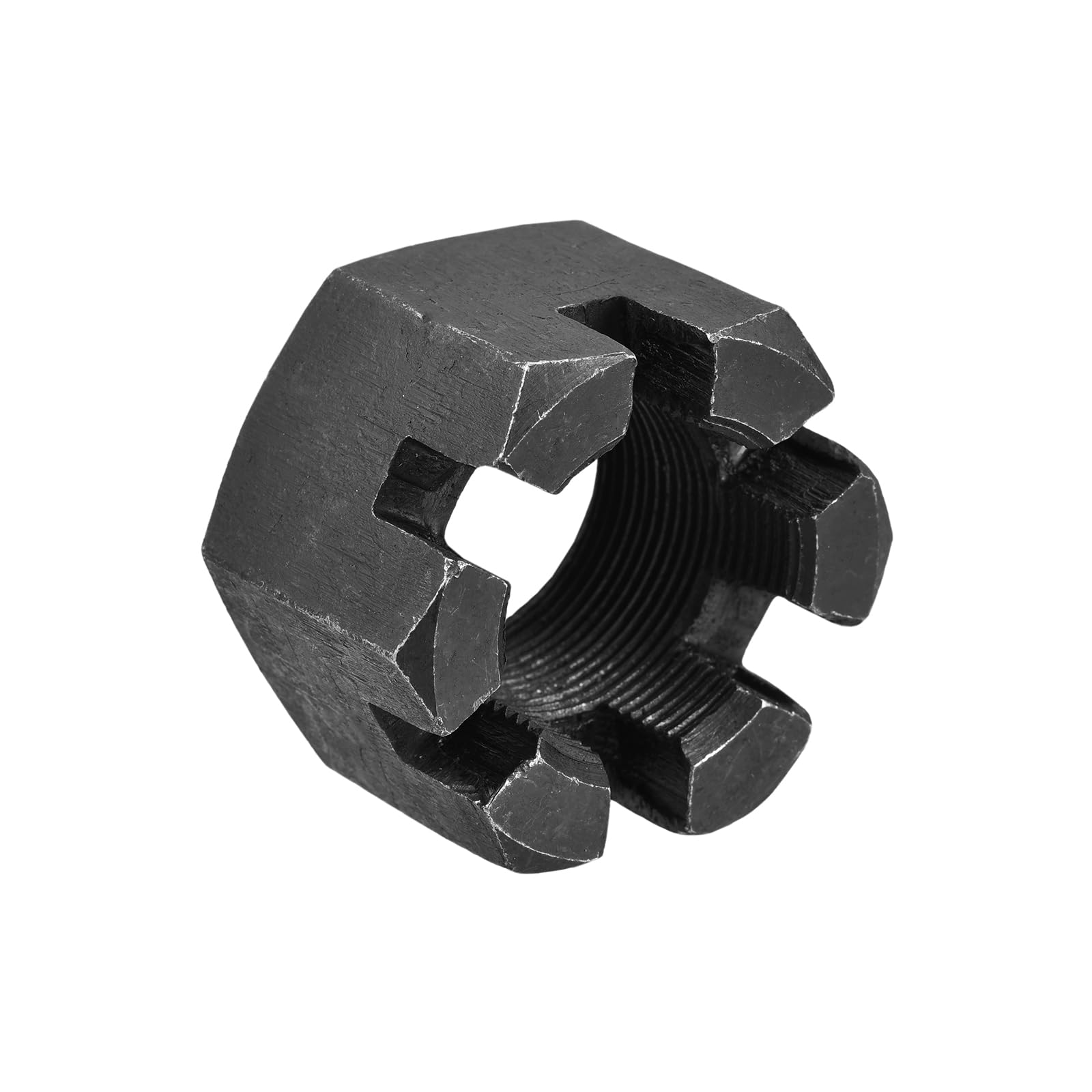 QUARKZMAN Dado Esagonale Scanalato M30x1,5mm Dadi Esagonali in Acciaio al Carbonio Classe 4.8 Nero 3 Pezzi