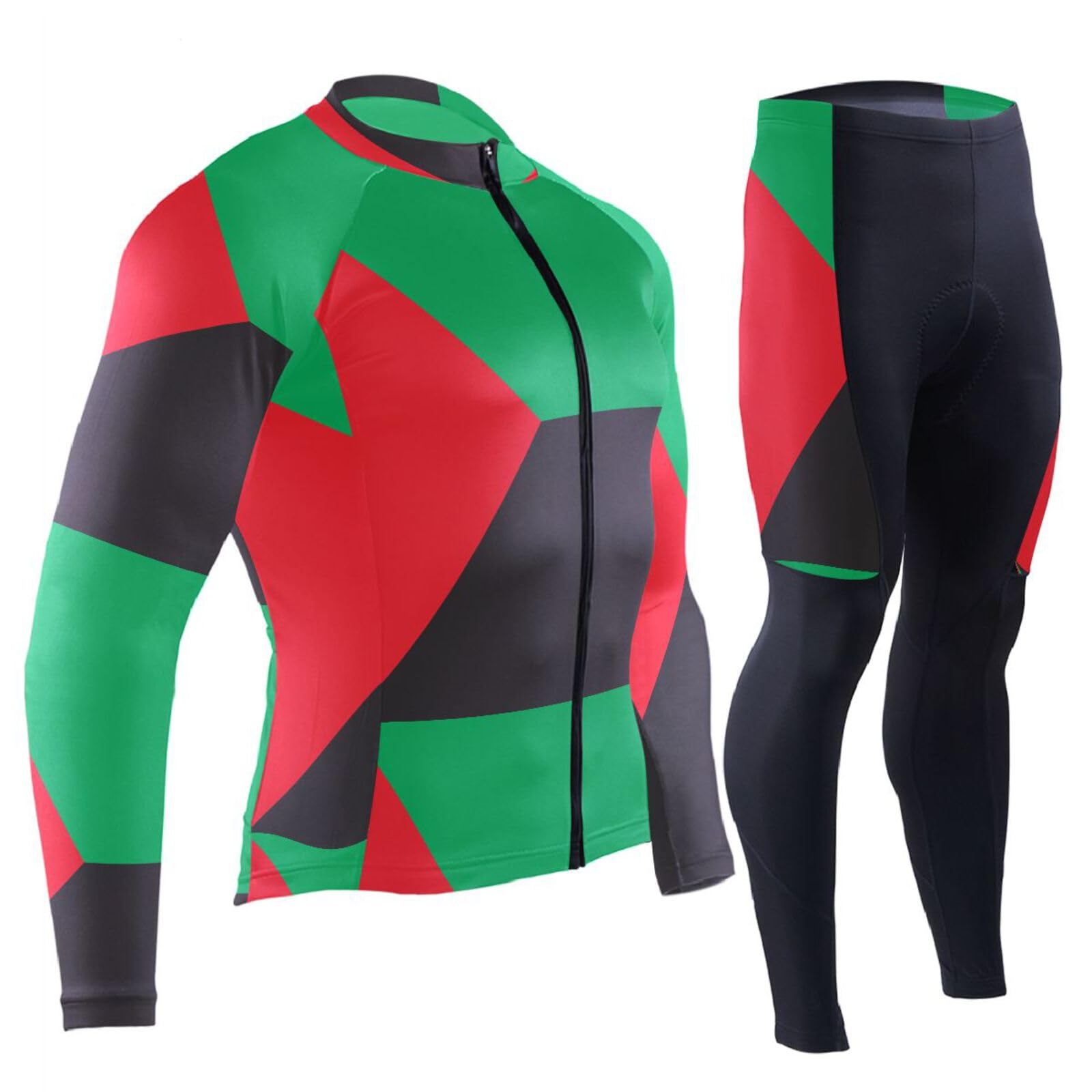 Equipo de ciclismo para clima frío con bolsillos, equipo de ciclismo para invierno resistente al viento 3D acolchado bandera nacional de Kenia