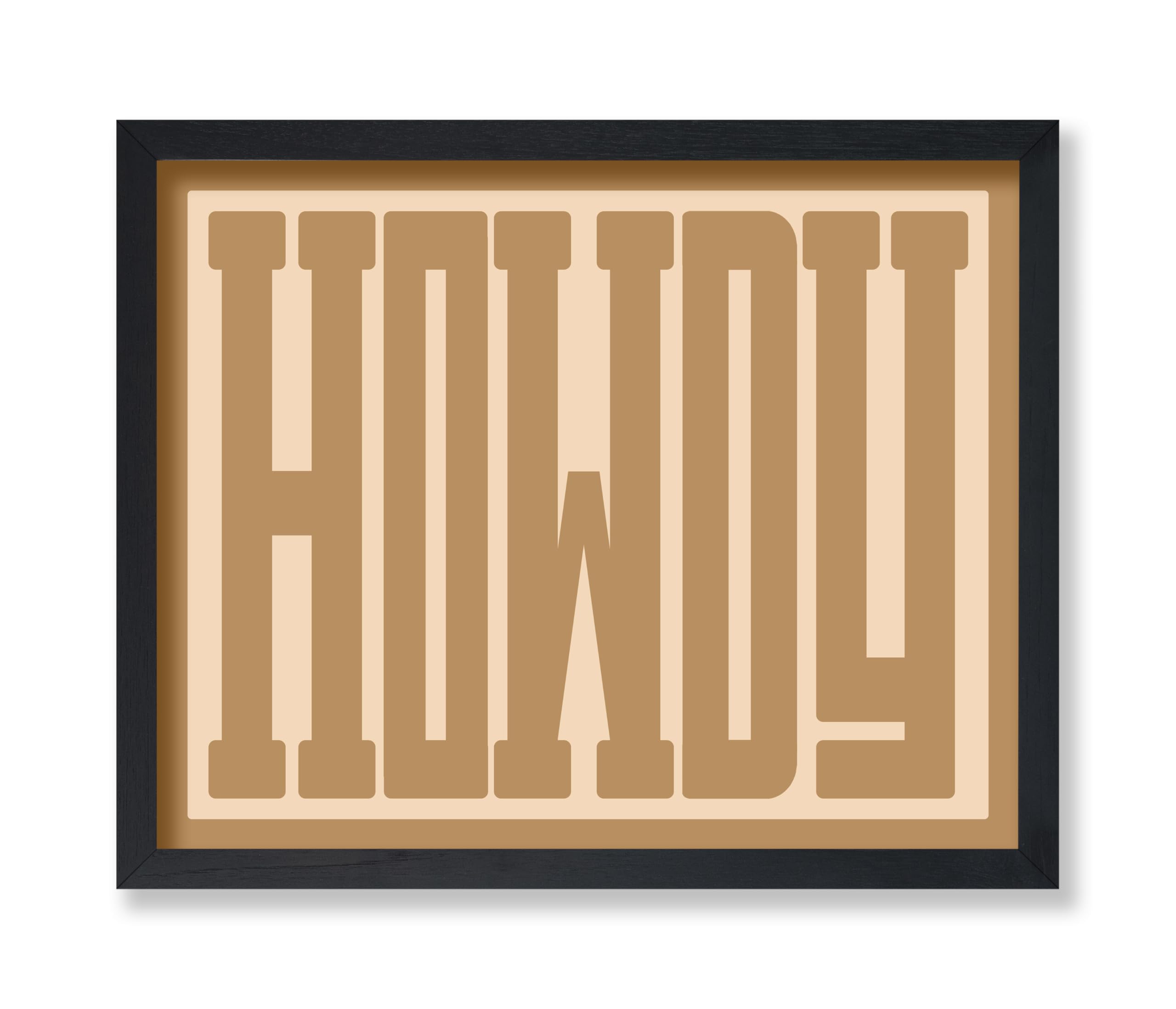 Poster Master Tile Howdy - Póster de tipografía retro, arte occidental, arte del salvaje oeste, arte moderno, regalo para él y ella, decoración minimalista para dormitorio o sala de estar, marco