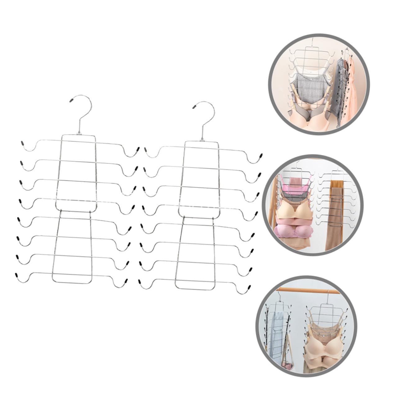 TOYANDONA 2pezzi Grucce per Reggiseni Multistrato Contenitore per Canottiere e Reggiseni da Donna Organizer per Armadio Resistente e Pratico per Uso Domestico e Viaggio