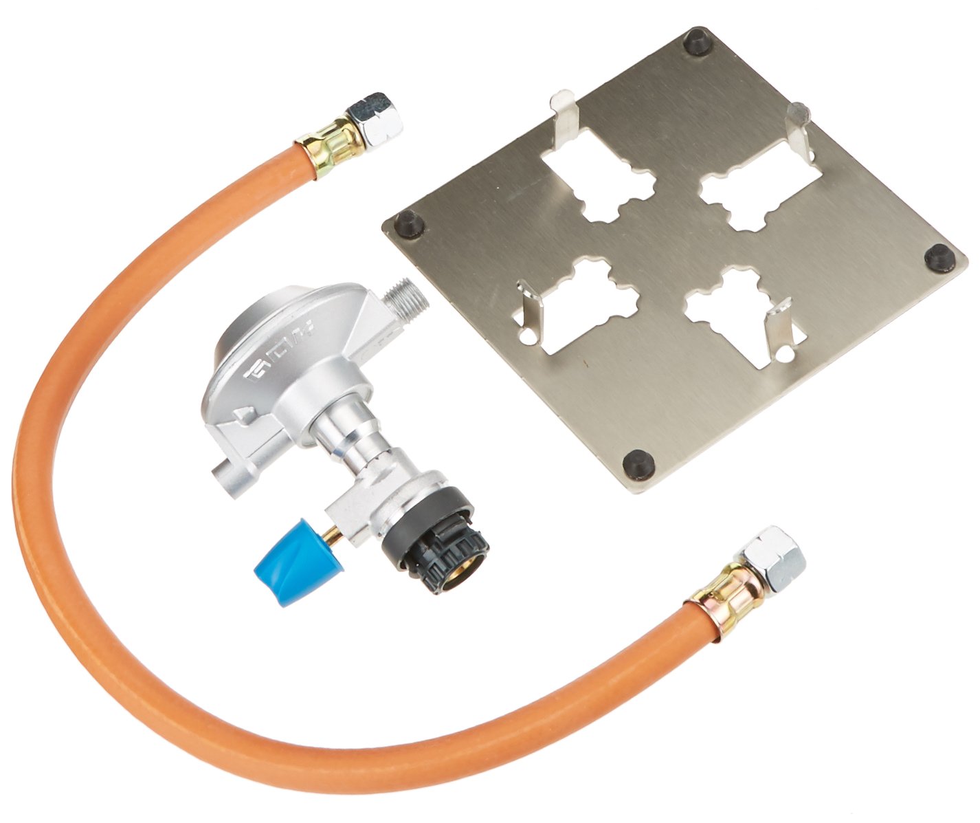 WLD-TEC Sicherheitsadapter mit Druckminderer für Gaskartuschen CV470 und CV270, mit Absperrhahn