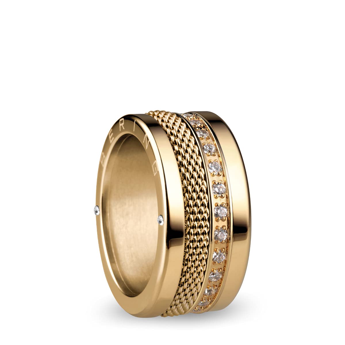 BERING Arctic Symphony Collection Symphony-Set-E - Anello da donna in acciaio inox, finitura lucida, color oro