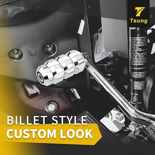 Vista 20 de TSUNG Palanca de cambios para motocicleta, palancas de palanca de cambios negra/cromada CNC compatibles con Harley Davidson Sportster Touring