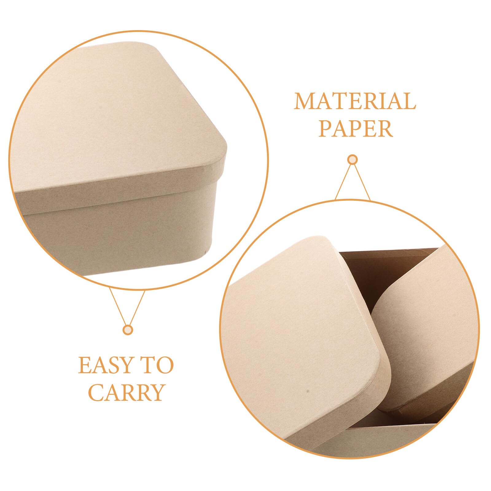 DIKACA 2 Stück Kraftpapier Geschenkbox 2 Stück mit Deckel Stabile Kartons mit Abgerundeten Ecken Vielseitige Geschenkverpackung für Schmuck Gastgeschenke zu Weihnachten und Muttertag