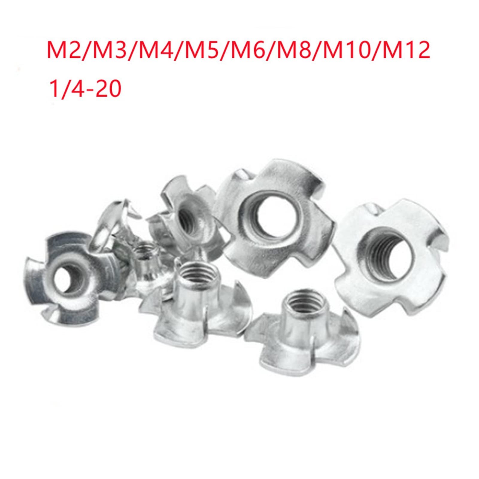 5–50 Stück M2 M3 M4 M5 M6 M8 M10 M12 unverlierbare Muttern vier Zinken Möbel T Mutter Einsätze (Color : 50pcs_M10)