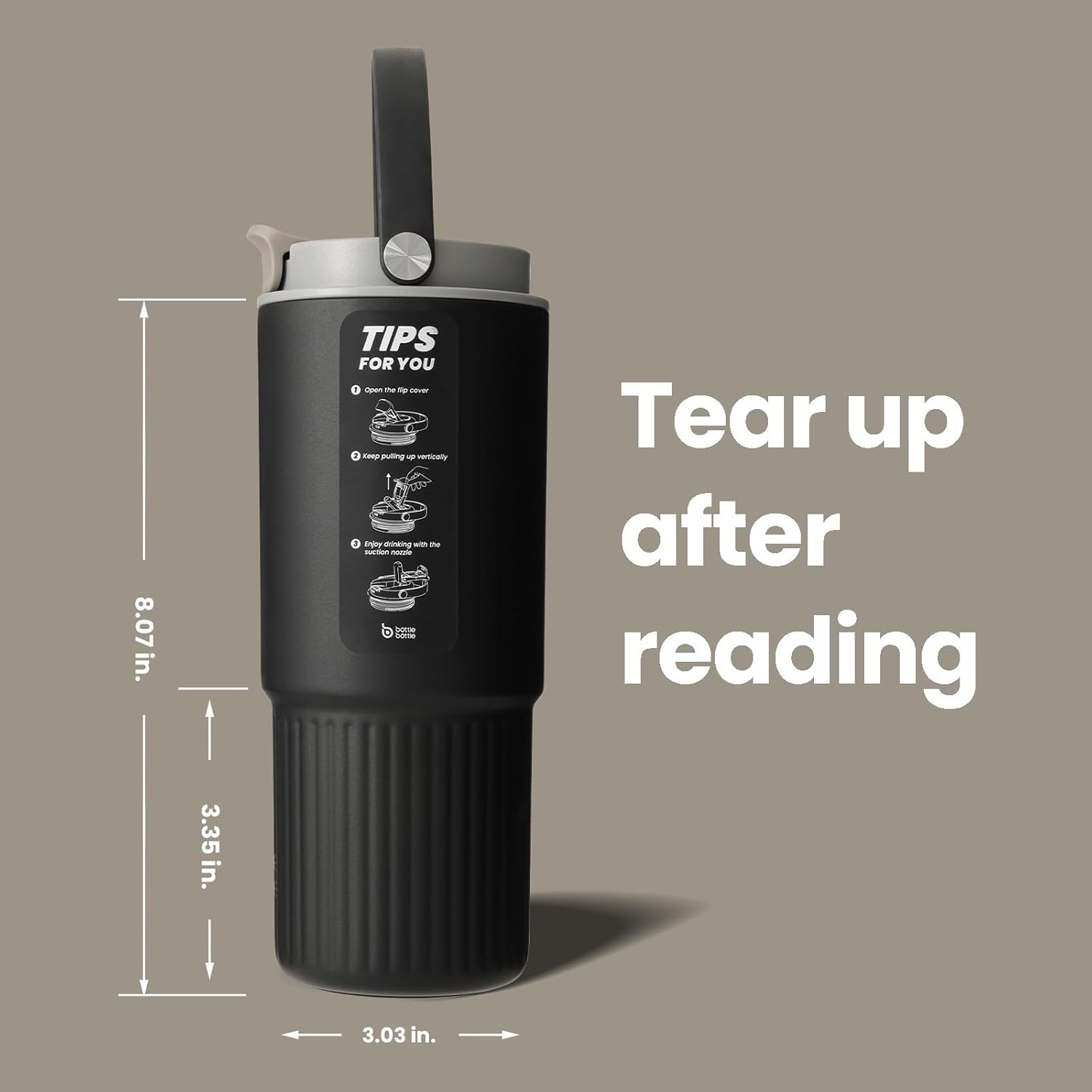 BOTTLE BOTTLE Insulated Water Bottle with Straw and Handle Stainless Steel Water Bottles for Car Sports Home Office and School 26oz Leak Proof - Image 5