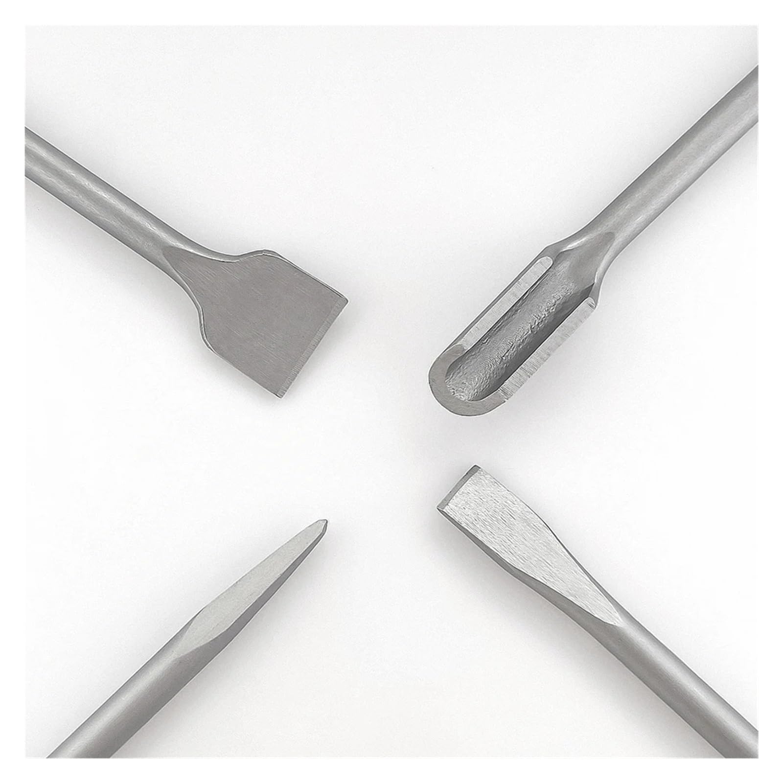 Set di 4 scalpelli con Gambo SDS/Plus, Martello Elettrico, Punta scanalata, scalpello Piatto, Utensili for muratura for Cemento, Mattoni, muri, Roccia