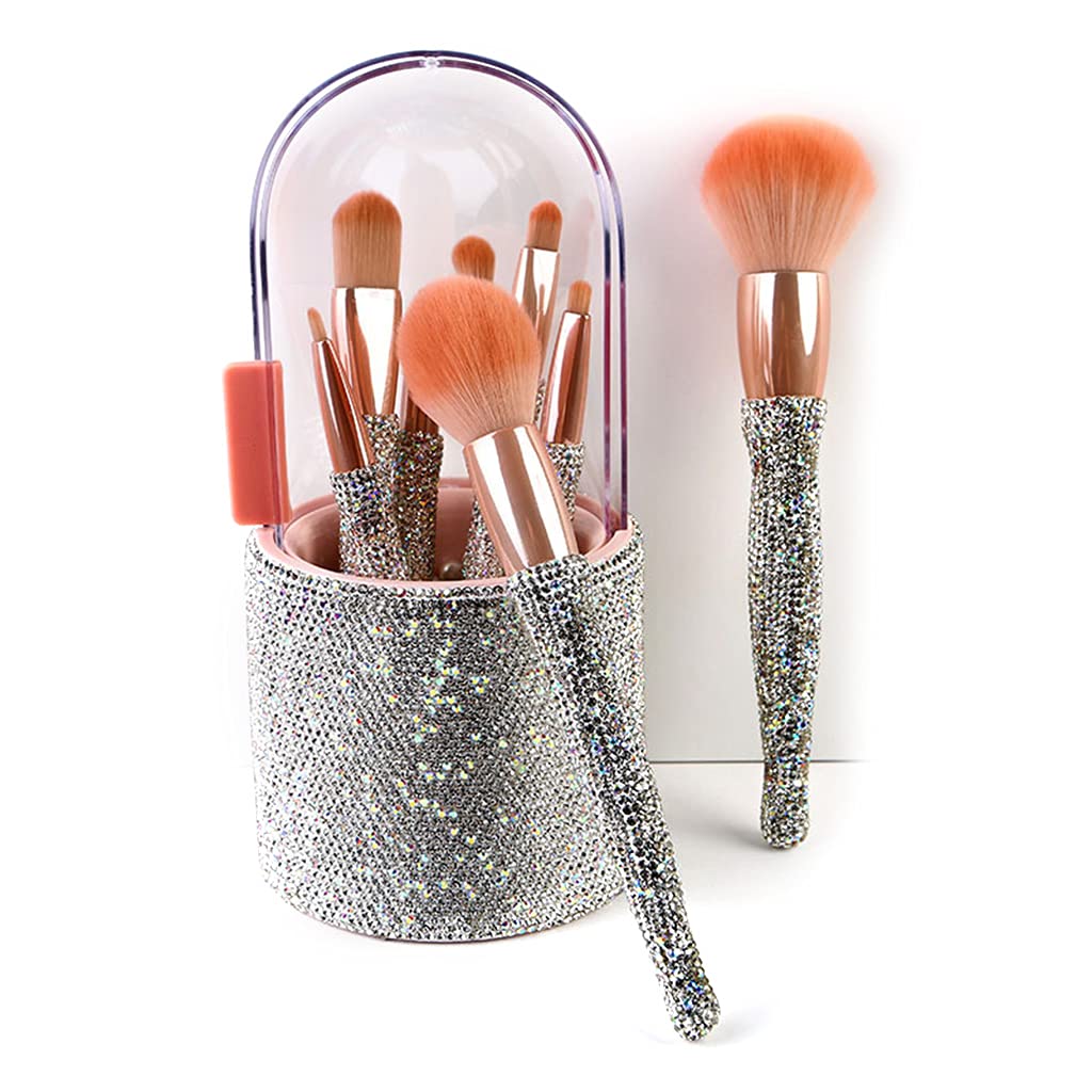 Juego de 8 brochas de maquillaje sintéticas para polvos correctores de sombras de ojos