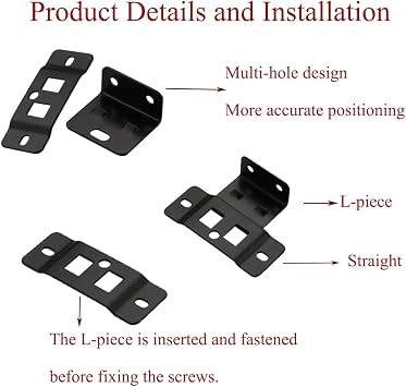 10 Pack Quick Fitting Furniture Joint Bracket, Duty Corner Brace Joint Right Angle Bracket, Stainless Steel Furniture Corner Connectors with Screws for Drawers, Cabinets, Tables, and Chairs (Black)