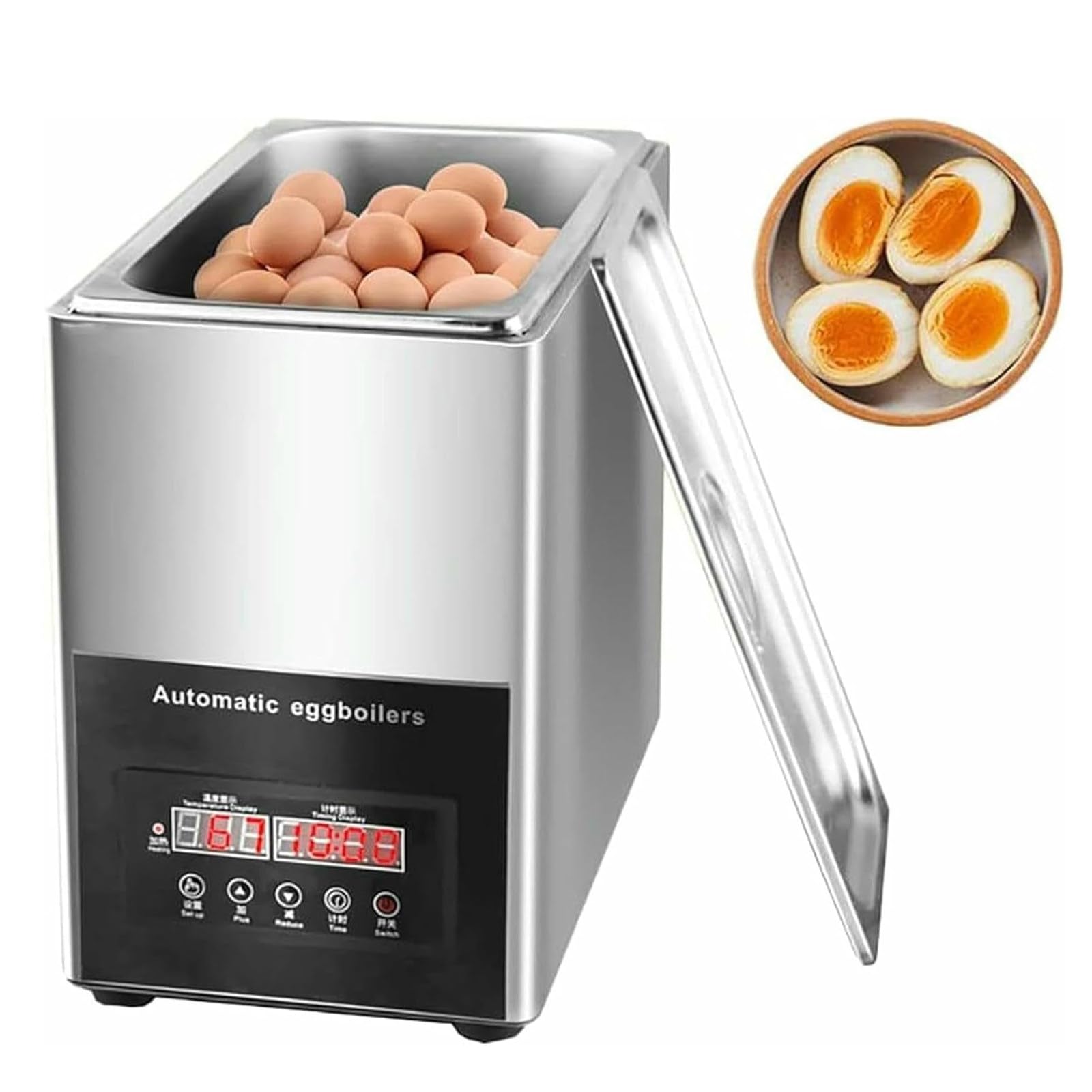 XNZJHPP 9L Electric Egg Cooker - Rapid Hot Spring Egg Boiler with Anti-Scald Handle, Perfect for 50 Soft, Medium, & Hard Boiled Eggs - Commercial Quality, Large Capacity