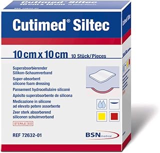 BSN Cutimed Siltec Foam Dressings B 12.5cm x 12.5cm, Pack of 10
