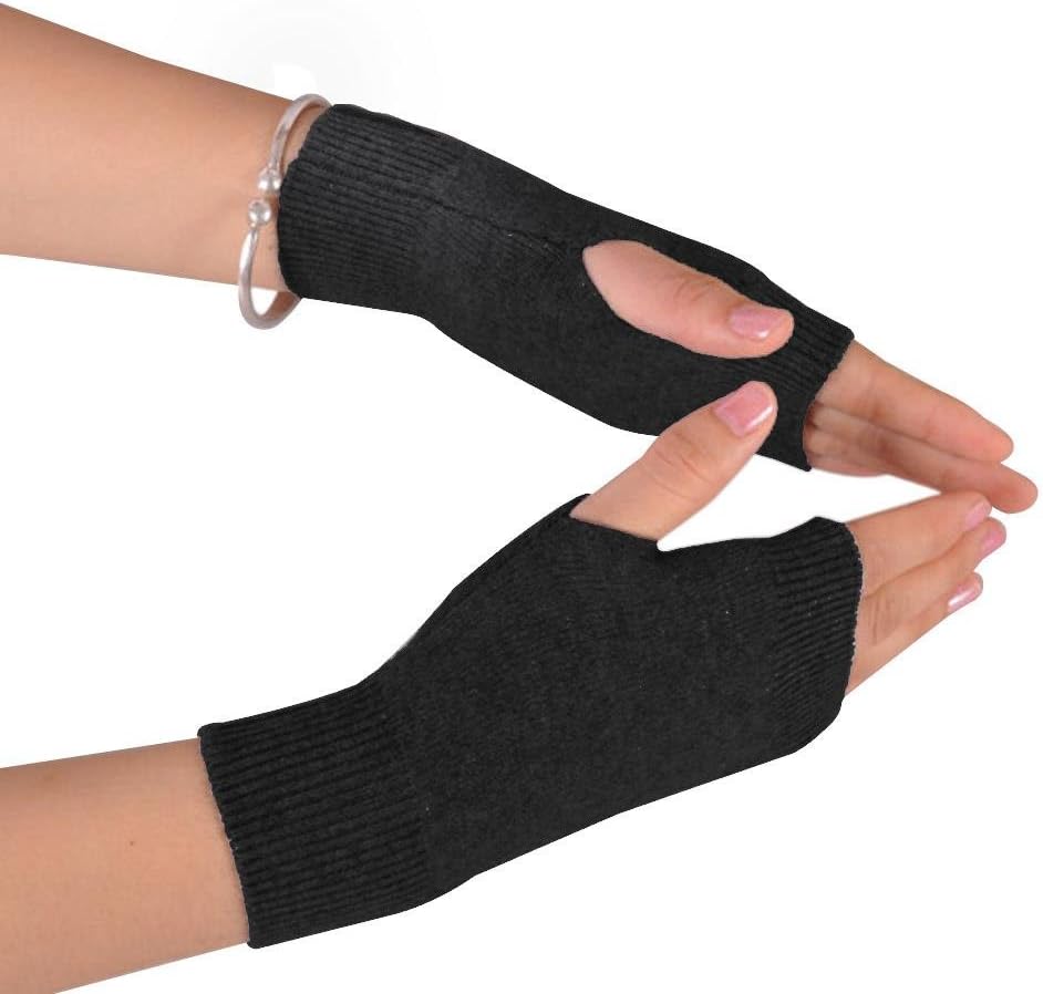 Wool Blend Fingerless Gloves Soft Arm Warmers Flexible Typing Gloves