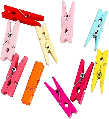 Miniatura 3 de 100 pinzas pequeñas de madera negras resistentes para ropa seca en tendedero, clips para bolsas, manualidades, fotos, hogar, escuela, manualidades