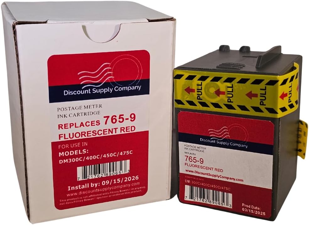 Compatible Ink Cartridge Replacement for Postage Meters 765-9, Red, 1 Pack