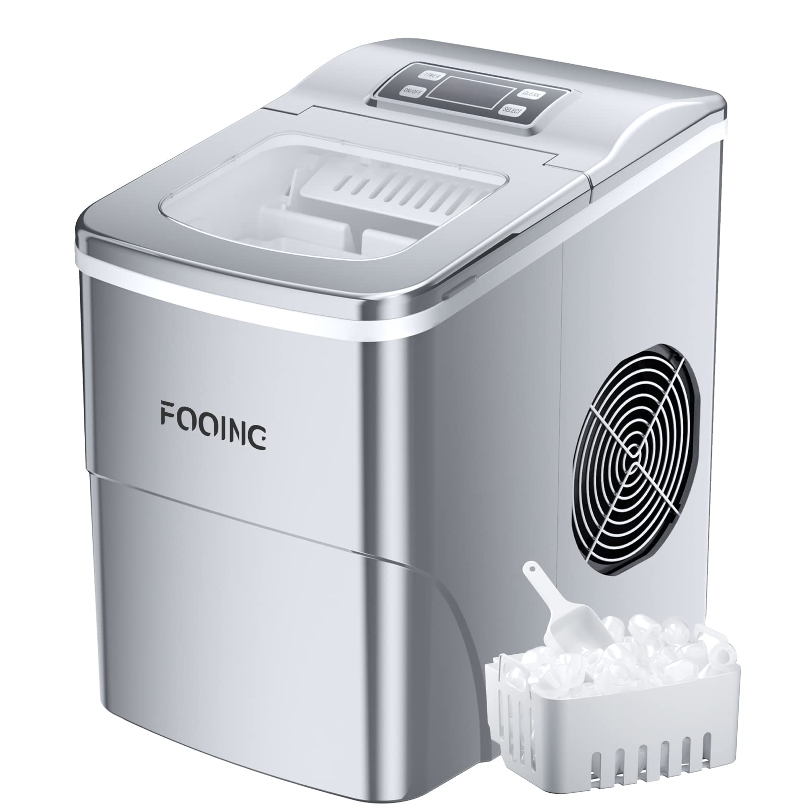 Buy Ice Maker Machine FOOING Ice Cube Makers Ready in 6 Mins 9 Bullet Cubes, 2L Tank Ice Maker