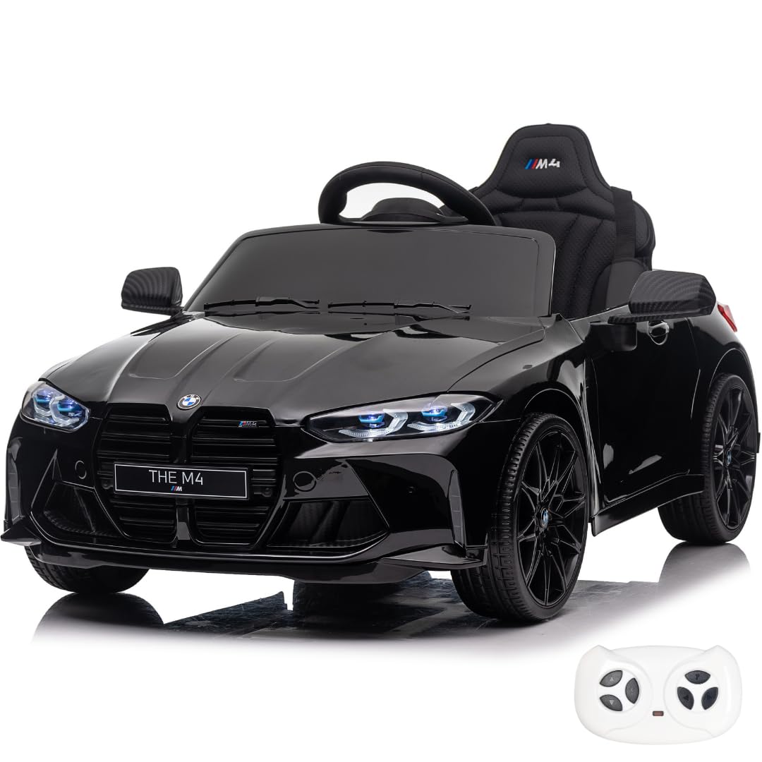 BMW M4 Véhicule électrique pour enfant avec télécommande 12 V 1 à 5 ans Noir