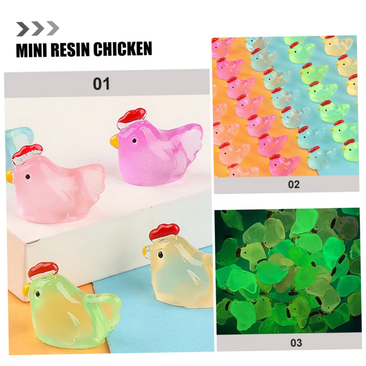 15 Stück Leuchtende Mini-Hühner Aus Kunstharz – Ca. 2,8 Cm, Deko Für Garten, Puppenhaus & Mehr