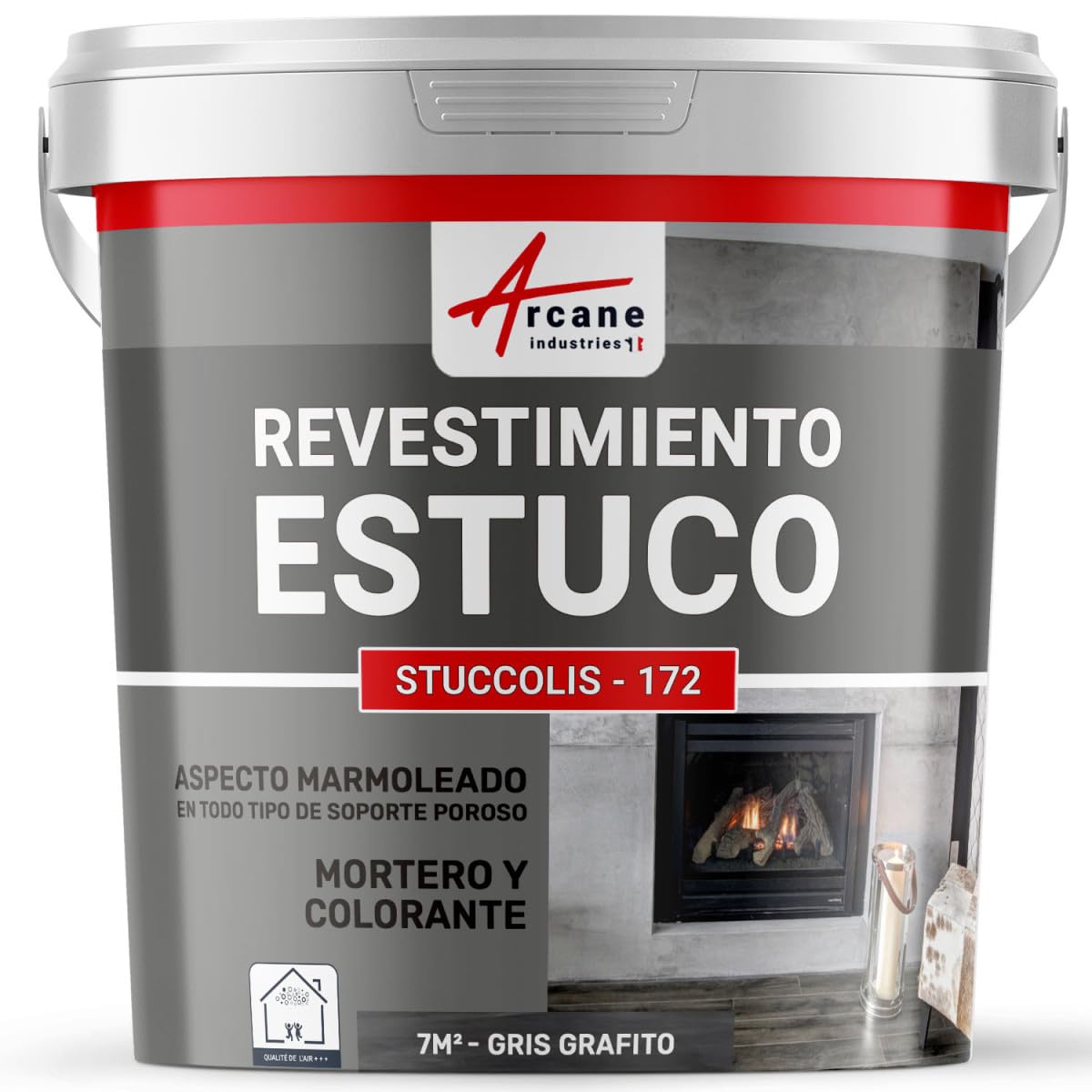 Estuco Interior con Mortero y Colorante - STUCCOLIS 7 m² Gris Grafito