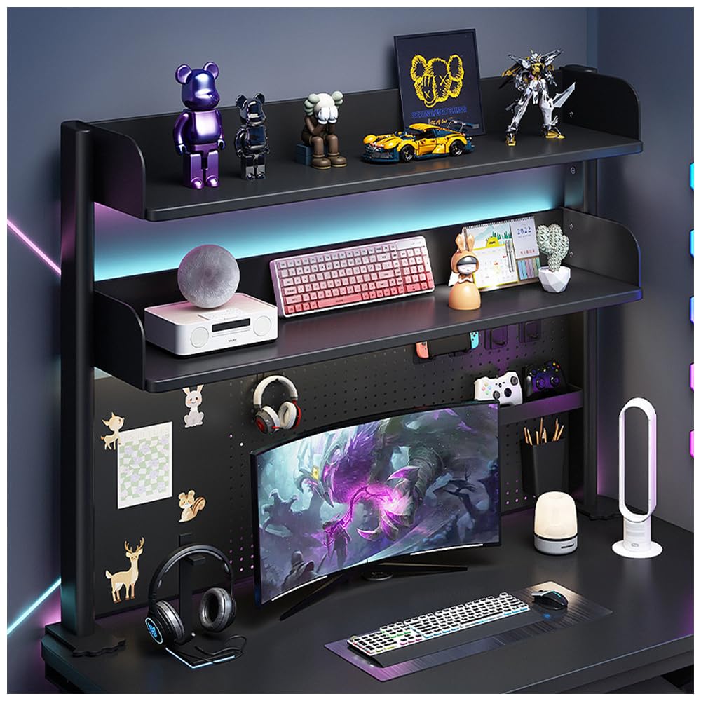 NUODWELL Schreibtisch-Organizer zum Anklemmen, verstellbares Bücherregal für die Arbeitsplatte, Computer-Desktop-Bücherregal mit Aufbewahrungsregalen und Stecktafel für Büro-Sichtschutz und