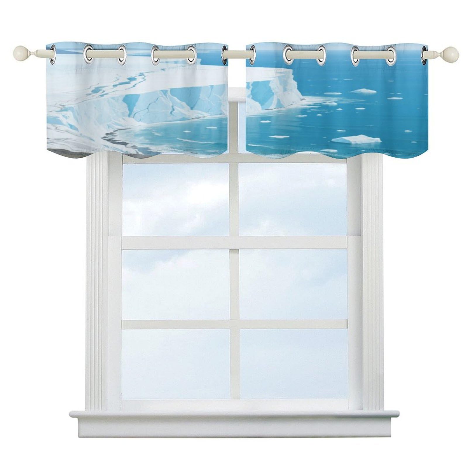 Fekiloot Style Glacier Bay Short Curtains Valance Curtain