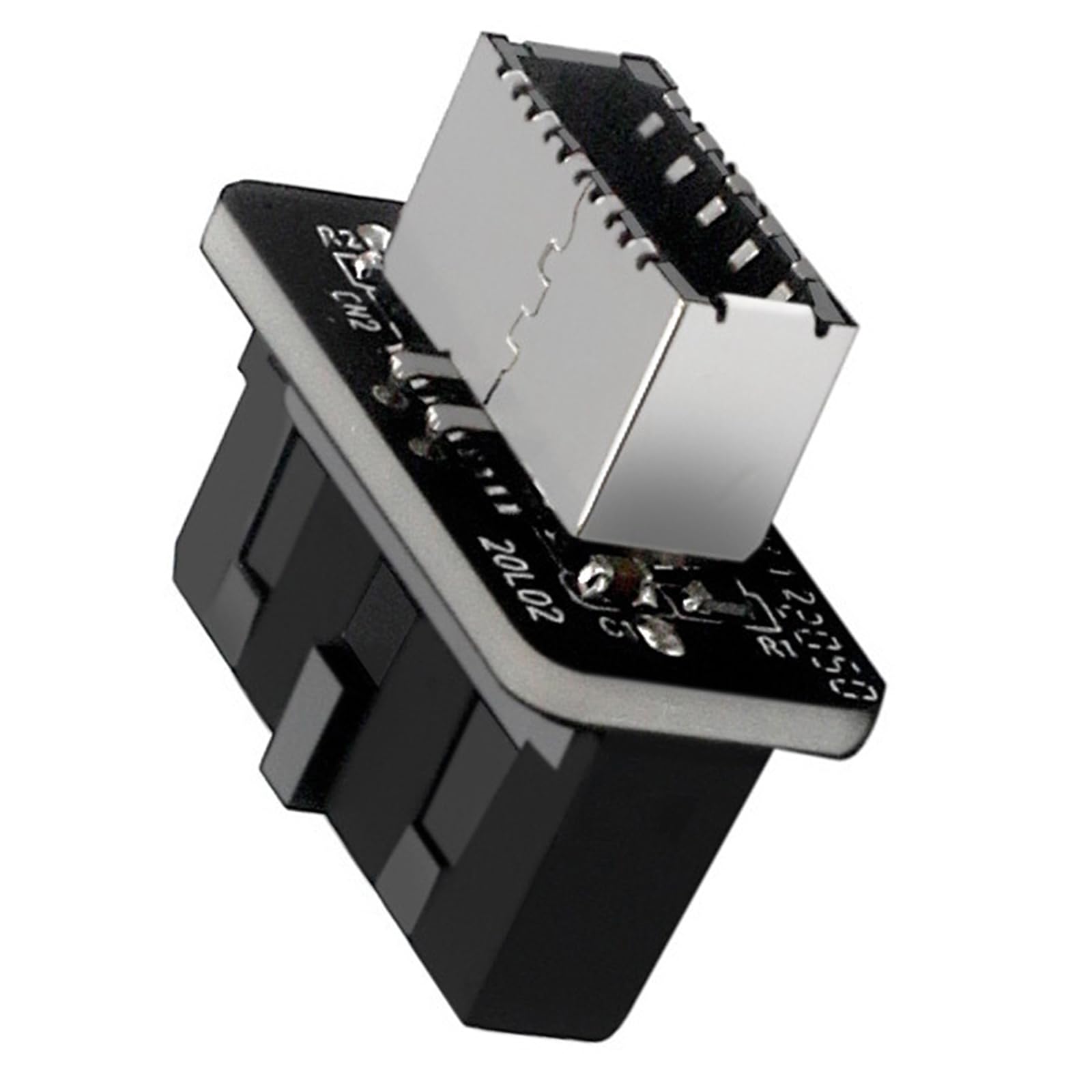 USB 3.0 19-Pin to Type-E Motherboard Header Adapter, Internal Connector for PC Mainboard, Black