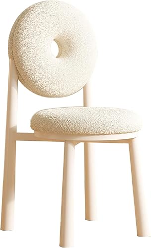 JKGHK Donut Dining Chairs, Upholstered Kitchen Chairs with Back, Armless Living Room Chair with Metal Legs, Plush Accent Chair for Bedroom, Balcony,