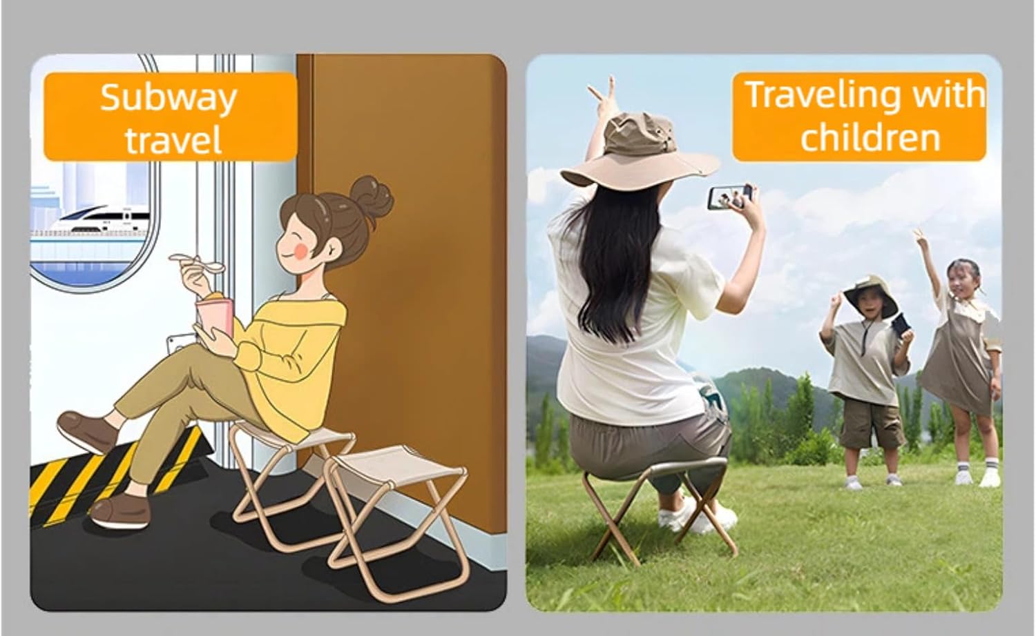 Folding Stool - Small Folding Chair, Portable Folding Stool, Hand Carry Chair, Outdoor Camping Fishing Stool, Folding Chair, Camping Stool