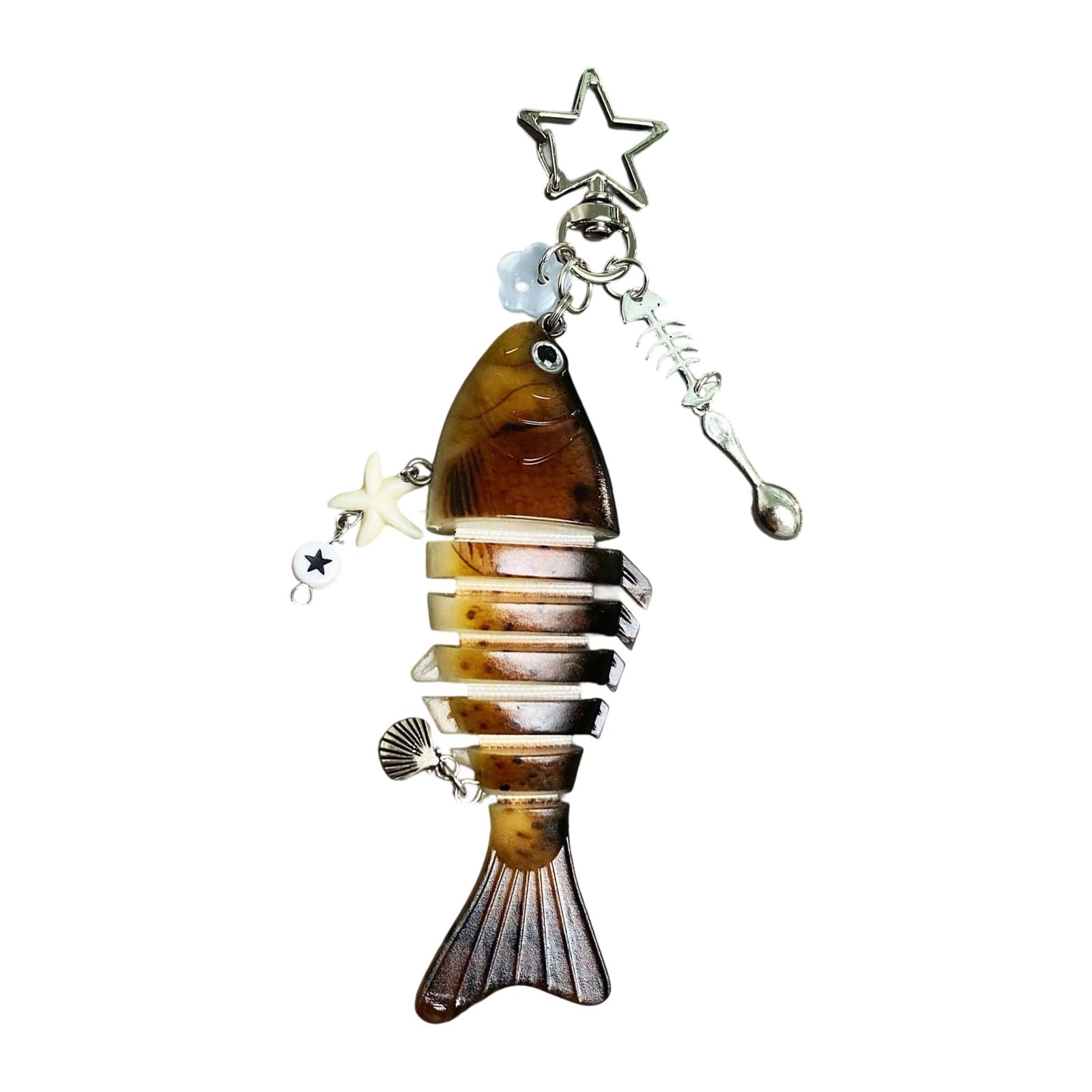 Articulated Fishing Lure Keyring Flexible Body Handmade Keychain Decoration Bag Accessory For Enthusiast Practical Enthusiast Keyring