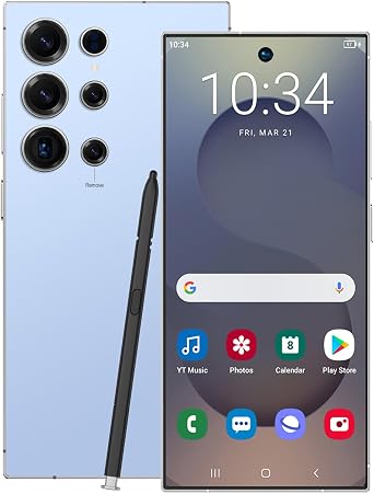 C25 Ultra 5G Unlocked Phone, 256GB+8GB Smartphone, Cell Phone Android 14 with Built in Pen, 7000mAh Battery,6.99" FHD+ Screen,108MP Camera/Dual SIM/Fingerprint Lock/Face - Blue