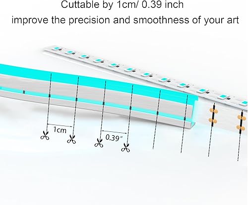 Miniatura 2 de Lago azul 0.315 x 0.630 in LED de neón Flex de cuerda de luz de neón de 12 V, tira de luz de neón cortable, tubo de neón IP67, decoración de