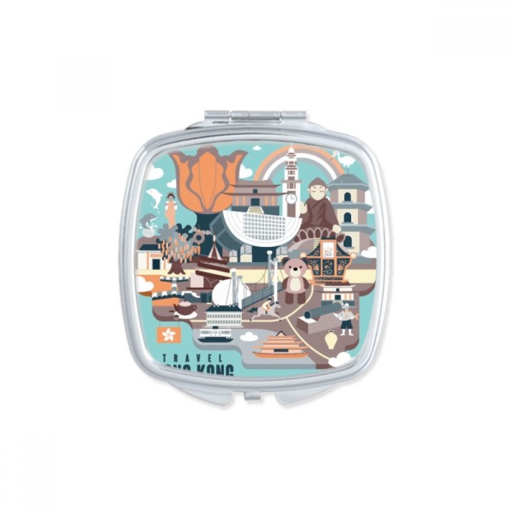 Miroir compact maquillage portable petit miroir main style voyage