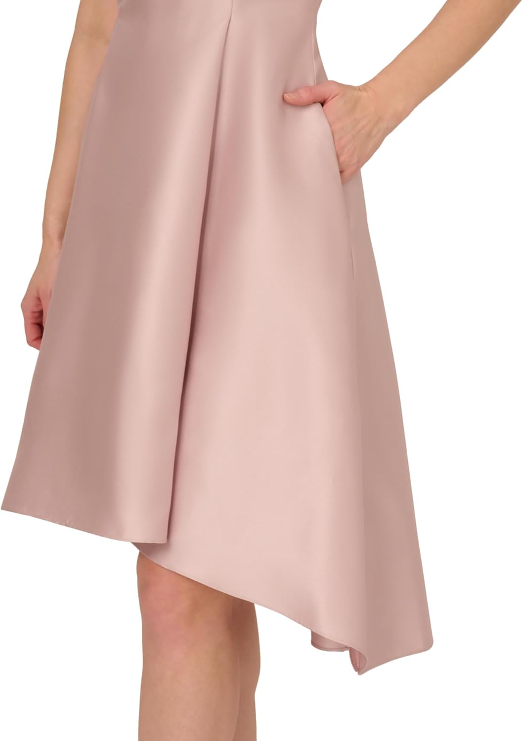 Adrianna Papell Mikado Halter Dress Bellini - Image 5