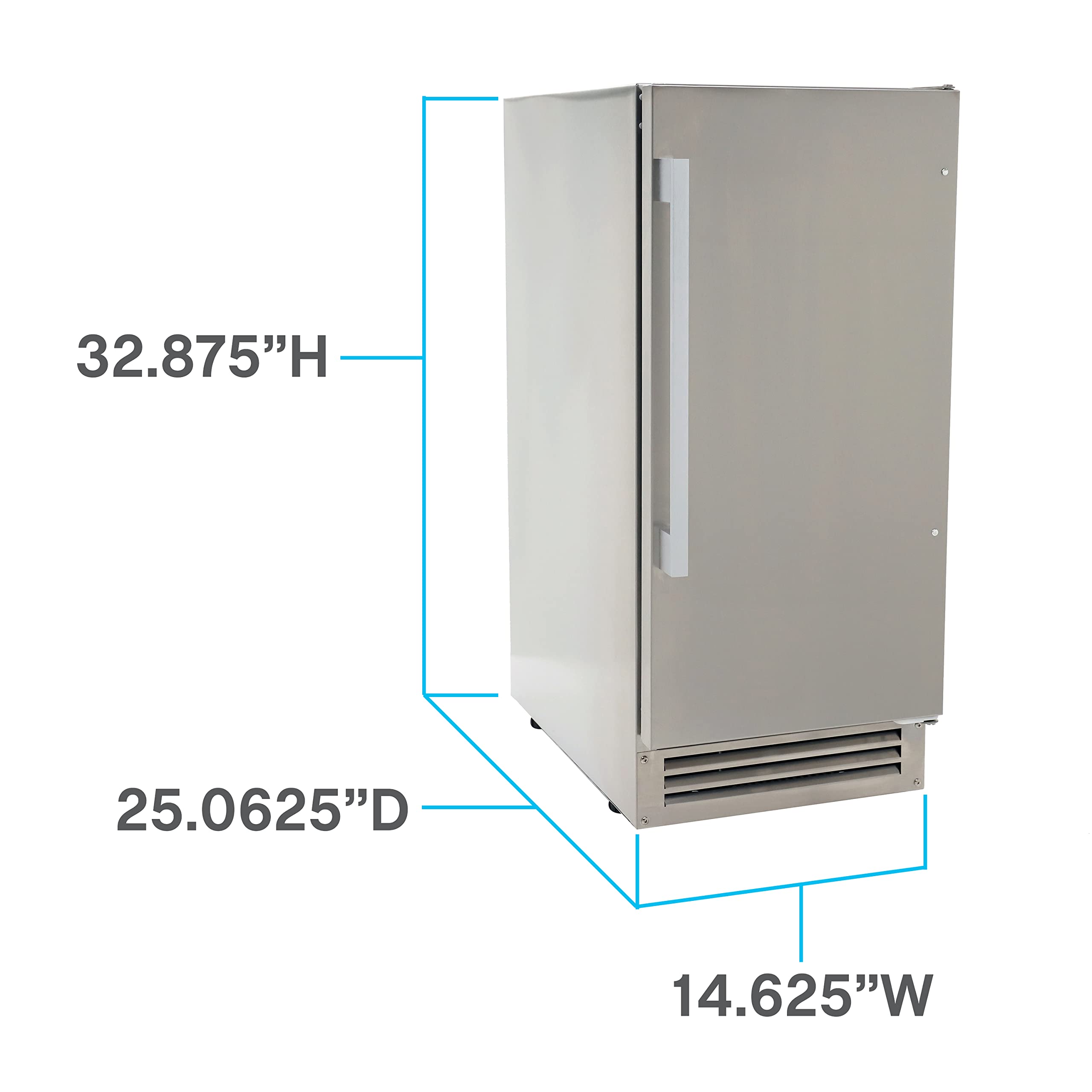 Avanti Elite Series Built-In Ice Maker In Stainless Steel Oim1550u3s | Large Clear Ice Cubes, 25 Lbs. Freezer Storage, Under Counter Or Cabinet | Outdoor Ice Machines, Commercial, For Home Kitchen on Fridge.com - View 6