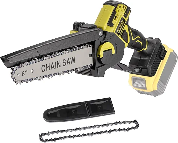 Mini Chainsaw for Dewalt 20V MAX Battery, 8-Inch Brushless Cordless Pruning Chainsaw, 24.6FT/S Fast Powerful Cutting, 4000RPM Electric for Wood Cutting(Battery Not Included) (Green)