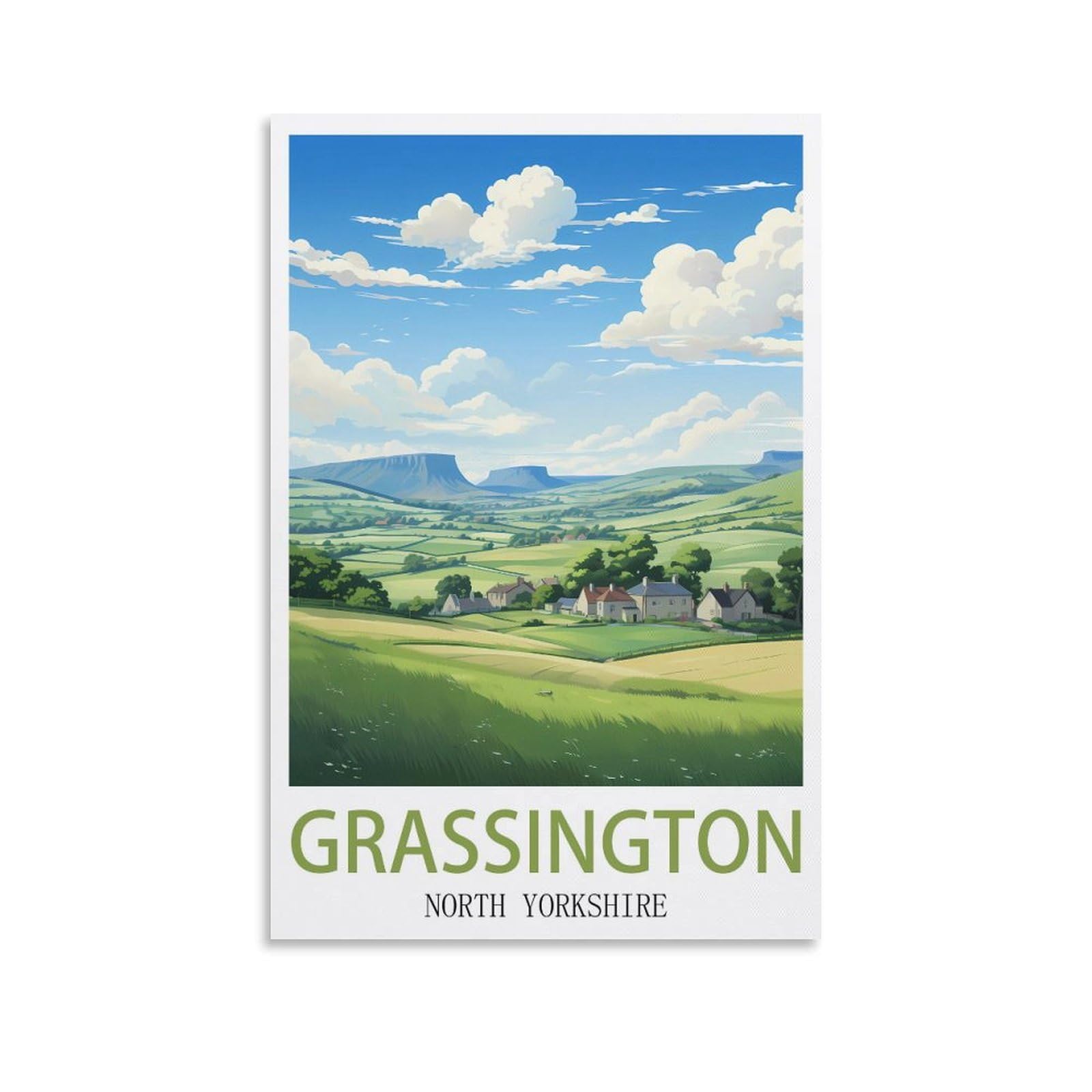 Metal Signs,Grassington North Yorkshires,Tin Sign Retro Wall Art Poster for Home Man Cave, Cafe Bar Wall Decor 30x30cm