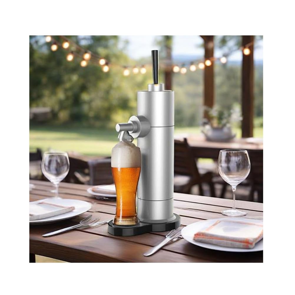 ultrasónico Dispensador de Cerveza, Maquina De espumante De Cerveza, Dispensador Grifo De Cerveza para Latas, Regalo para Los Amantes De La Cerveza,Plata