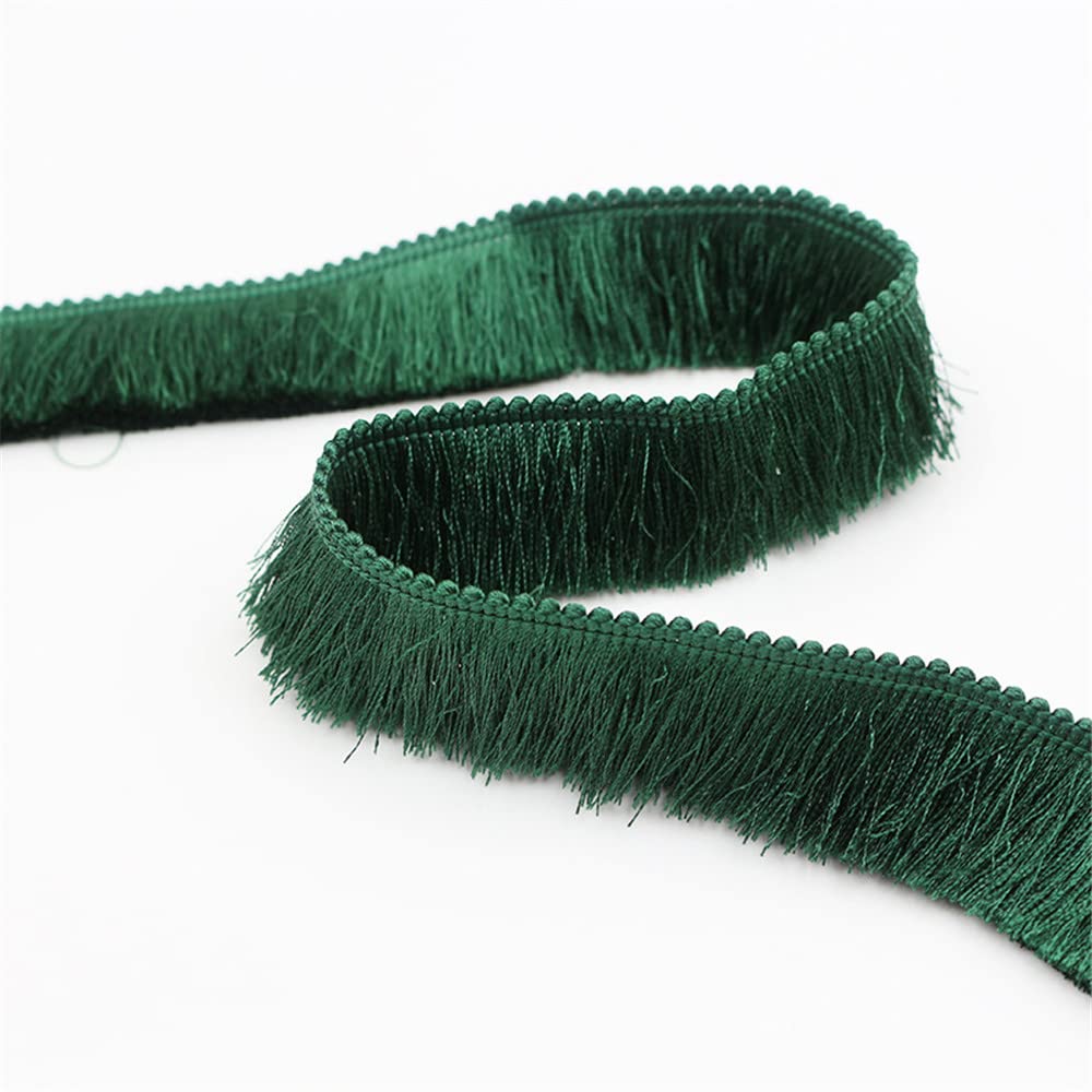 6 Meters 2.8cm Fringe Tassel Trim Fringe Trim Macrame Tassel Ribbon Cotton Tassel Lace Edging Trim Ribbon Lace Trim Fabric for Clothes Curtain Blanket Hammock Umbrella Decor Sewing (Dark Green) — image 1