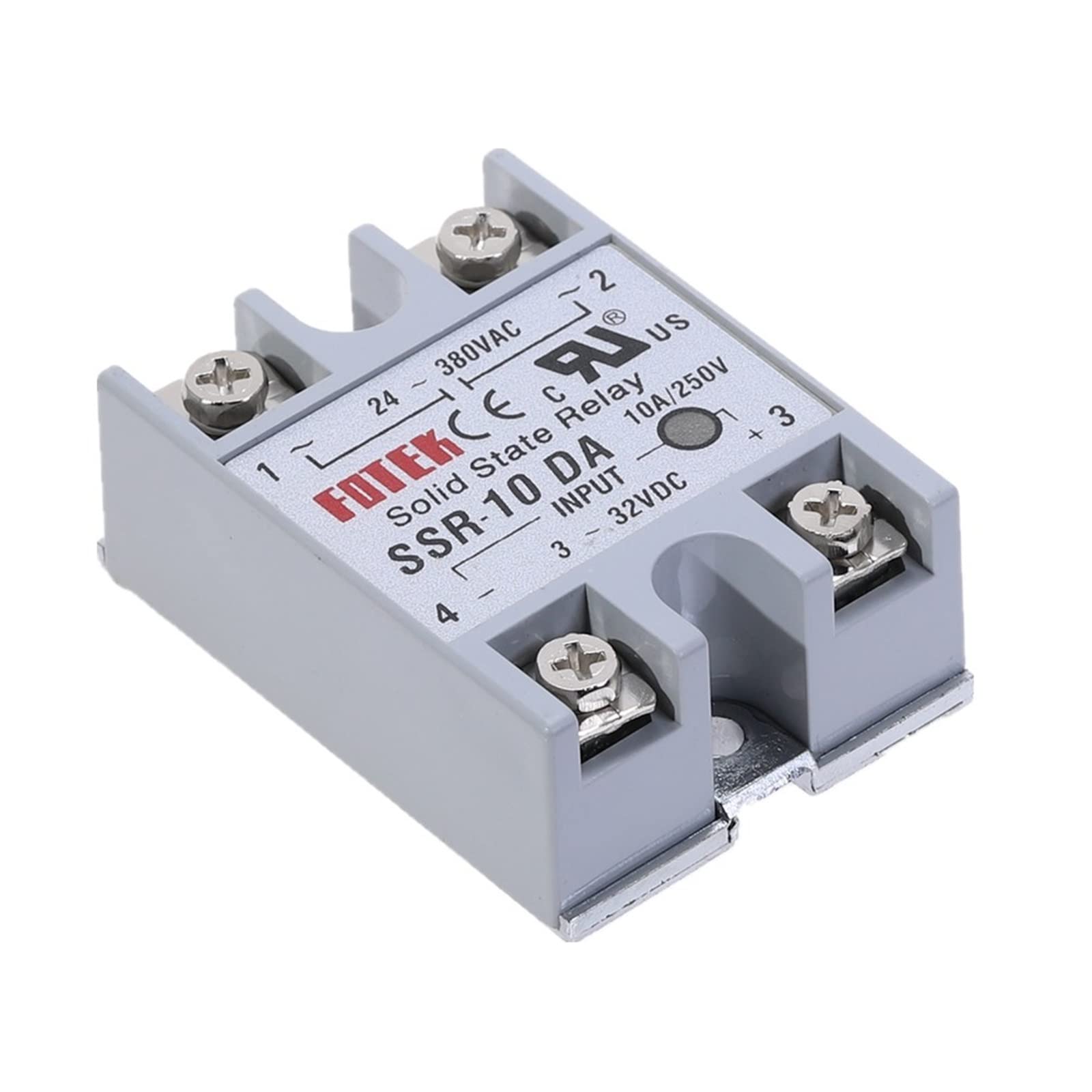 WEUSANXPL 10pcs SSR-10DA 10A Solid State Relay Module 3-32V DC Input 24-380VAC