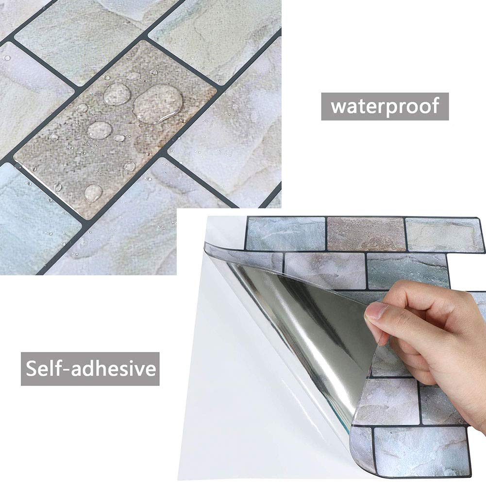 Yoillione 10 Sheets Self Adhesive Wall Tiles for Kitchen Backsplash