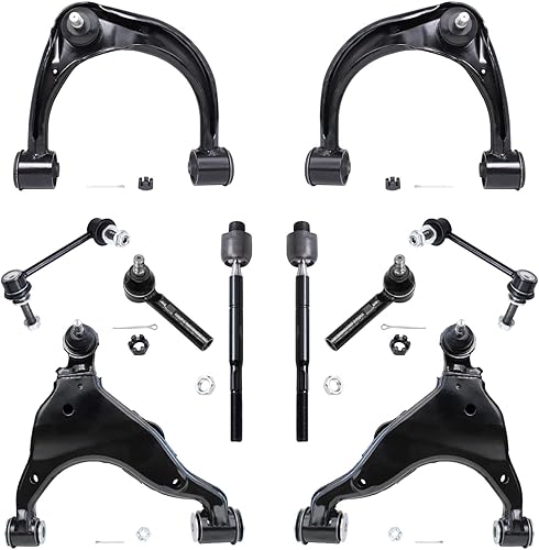 Miniatura 403 de Detroit Axle - Kit de suspensión frontal de 10 piezas para Chevy Trailblazer EXT GMC Envoy XL XUV Buick Rainier Isuzu Ascender Olds Bravada, brazos